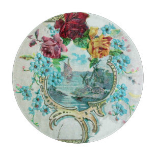 Planche À Découper ROMANTİCA Mer romantique, Fleurs bleues, Rose