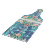 Planche À Découper Romantique bleu customisé noms de couple (Coin)