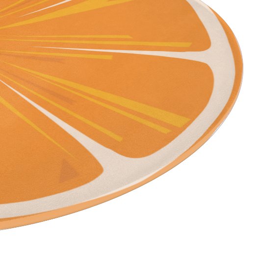 Planche à découper ronde de tranche orange (Coin)