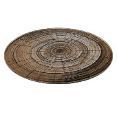 Planche à découper ronde en anneau d'arbre rustiqu (Coin)
