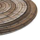Planche à découper ronde en anneau d'arbre rustiqu (Coin)