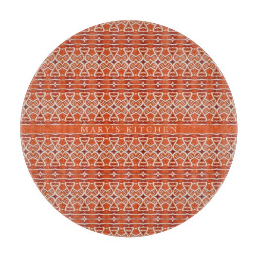 PLANCHE À DÉCOUPER RONDE EN VERRE GINGERBREAD (Devant)