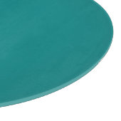 Planche à découper ronde en verre sarcelle (Coin)