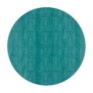 Planche à découper ronde en verre sarcelle