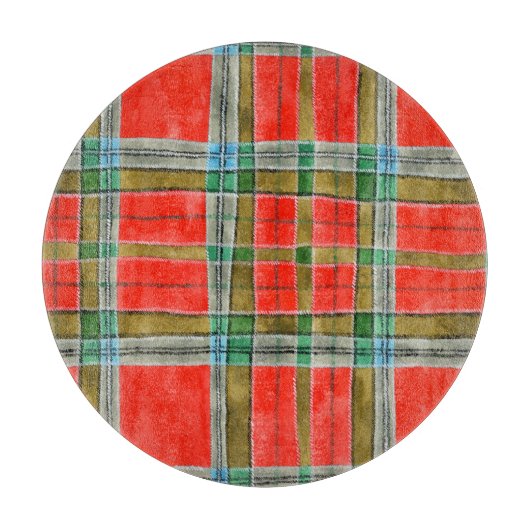 Planche à découper ronde MAC BAIN TARTAN 12" (Devant)