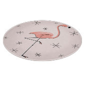 Planche à découper ronde rose flamant rose (Coin)