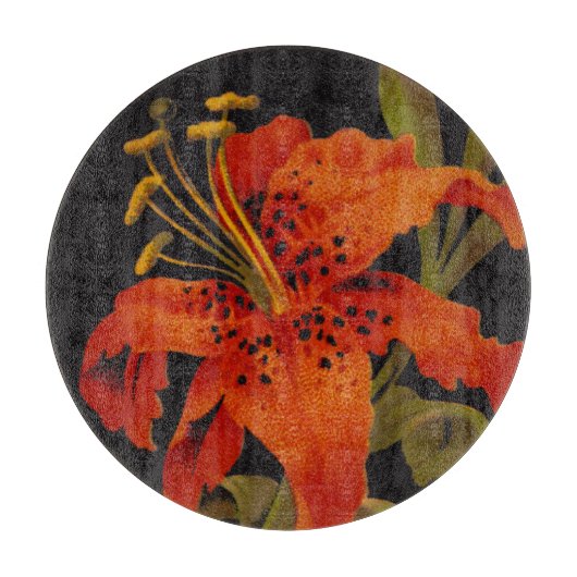 Planche à découper ronde Tiger Lily (Devant)