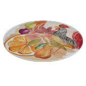 Planche À Découper Rooster rouge paysage de l'aquarelle peinte à la m (Coin)