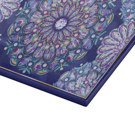 Planche À Découper Rosace bleue (Coin)