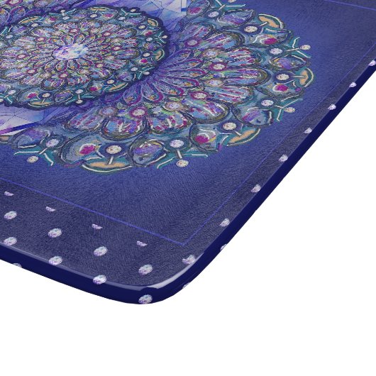 Planche À Découper Rosace bleue (Coin)