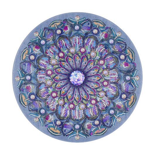 Planche À Découper Rosace bleue (Devant)