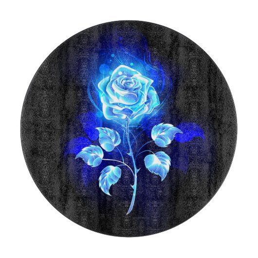 Planche À Découper Rose bleue brûlante (Devant)