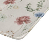 Planche À Découper Rose Bourgogne Fleurs Blanches Bleues Papillon (Coin)