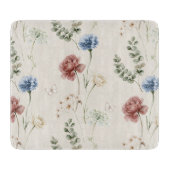 Planche À Découper Rose Bourgogne Fleurs Blanches Bleues Papillon (Devant)