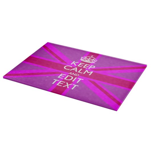 Planche À Découper Rose Chaud - Garder le calme Modifier le texte Uni (Coin)