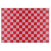 Planche À Découper Rose Checkered et rouge (Devant)