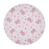 Planche À Découper Rose d'arrière - plan de nounours (Devant)