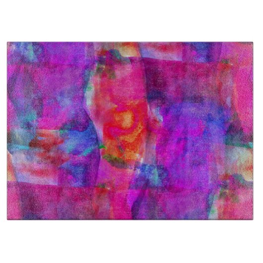 Planche À Découper Rose d'art, bleu, arrière - plan rouge de texture (Devant)