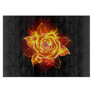 Planche À Découper Rose de feu en fleurs