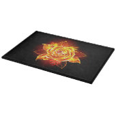 Planche À Découper Rose de feu en fleurs (Coin)