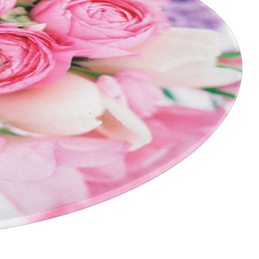 Planche à découper rose de fleurs de roses (Coin)