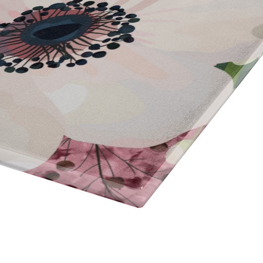 Planche À Découper Rose de jardin géométrique de coupe de verre perso (Coin)