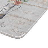 Planche À Découper Rose de monogramme rustique Eucalyptus coton dans (Coin)