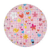 Planche À Découper rose de motif de bande dessinée d'amusement (Devant)