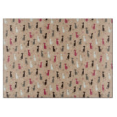 Planche À Découper rose de motif de chats (Devant)