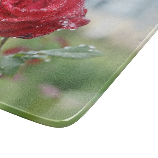 Planche À Découper Rose en gouttes de pluie (Coin)