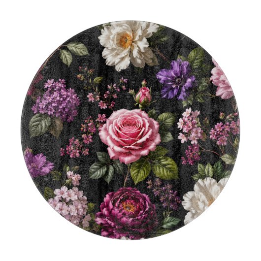 Planche À Découper Rose en velours noir (Devant)