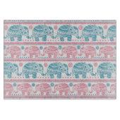 Planche À Découper Rose et motif ethnique turquoise d'éléphant (Devant)