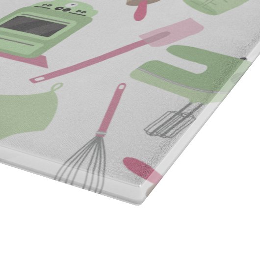 Planche à découper rose et verte de cuisine (Coin)