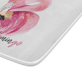 Planche À Découper Rose exotique moderne Flamant rose Aquarelle (Coin)
