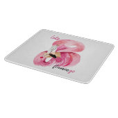 Planche À Découper Rose exotique moderne Flamant rose Aquarelle (Coin)