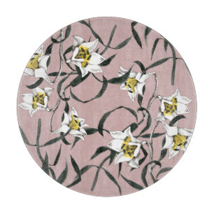 Planche À Découper Rose floral : Motif à main aquarelle