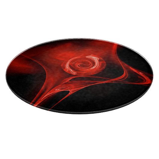 PLANCHE À DÉCOUPER ROSE FRACTAL ROUGE EN NOIR (Coin)