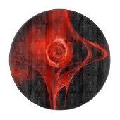 PLANCHE À DÉCOUPER ROSE FRACTAL ROUGE EN NOIR (Devant)