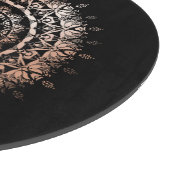 Planche À Découper Rose Gold Black Floral Mandala (Coin)