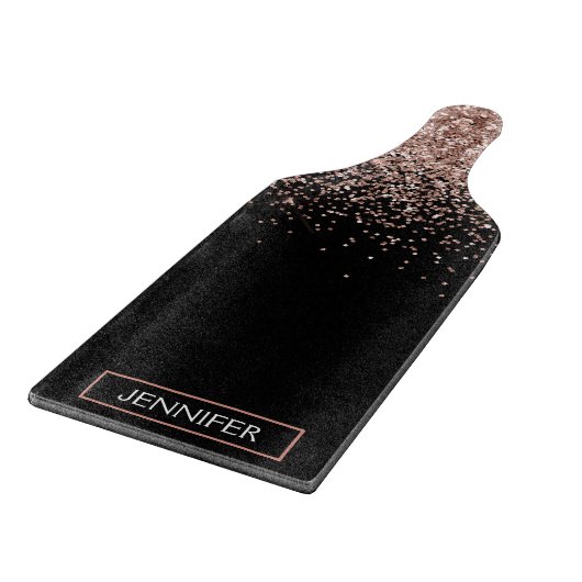 Planche À Découper Rose Gold Blush Parties scintillant rose Monogramm (Coin)