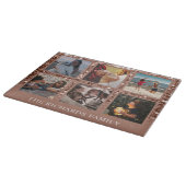 Planche À Découper Rose Gold Parties scintillant 6 Photo Collage Nom  (Coin)