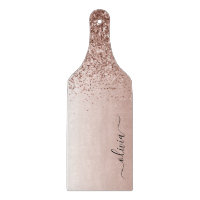 Rose Gold - Rose Pâle Pailleté Monogramme Nom