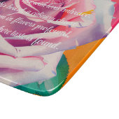 Planche À Découper Rose gras en fleurs poème Bohemian Artsy (Coin)