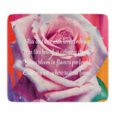 Planche À Découper Rose gras en fleurs poème Bohemian Artsy (Devant)