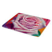 Planche À Découper Rose gras en fleurs poème Bohemian Artsy (Coin)