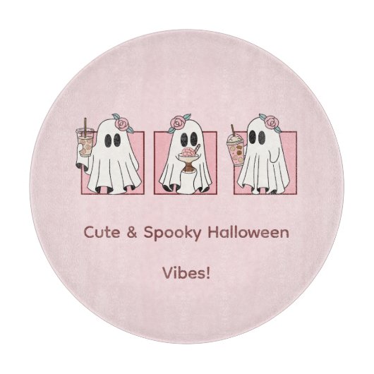 Planche à découper rose Halloween Kawaii (Devant)