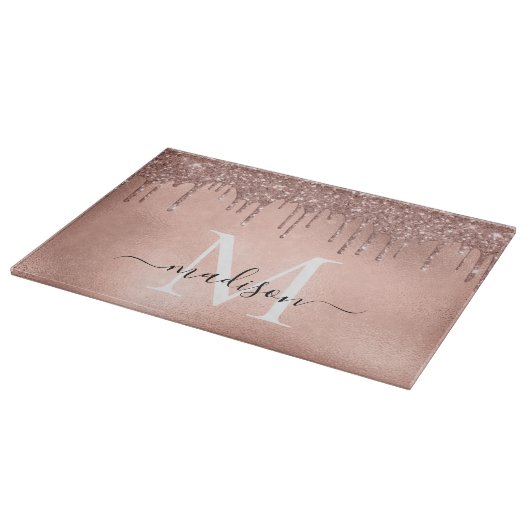 Planche À Découper Rose métallique Monogramme Parties scintillant ros (Coin)