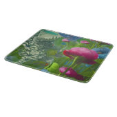 Planche À Découper Rose pâle, bleu et floral blanc (Coin)