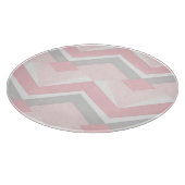 Planche À Découper Rose Pâle Géométrique Chevron (Coin)