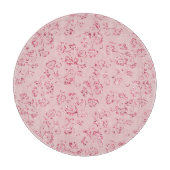 Planche À Découper Rose Poudré Pailleté Floral  (Devant)